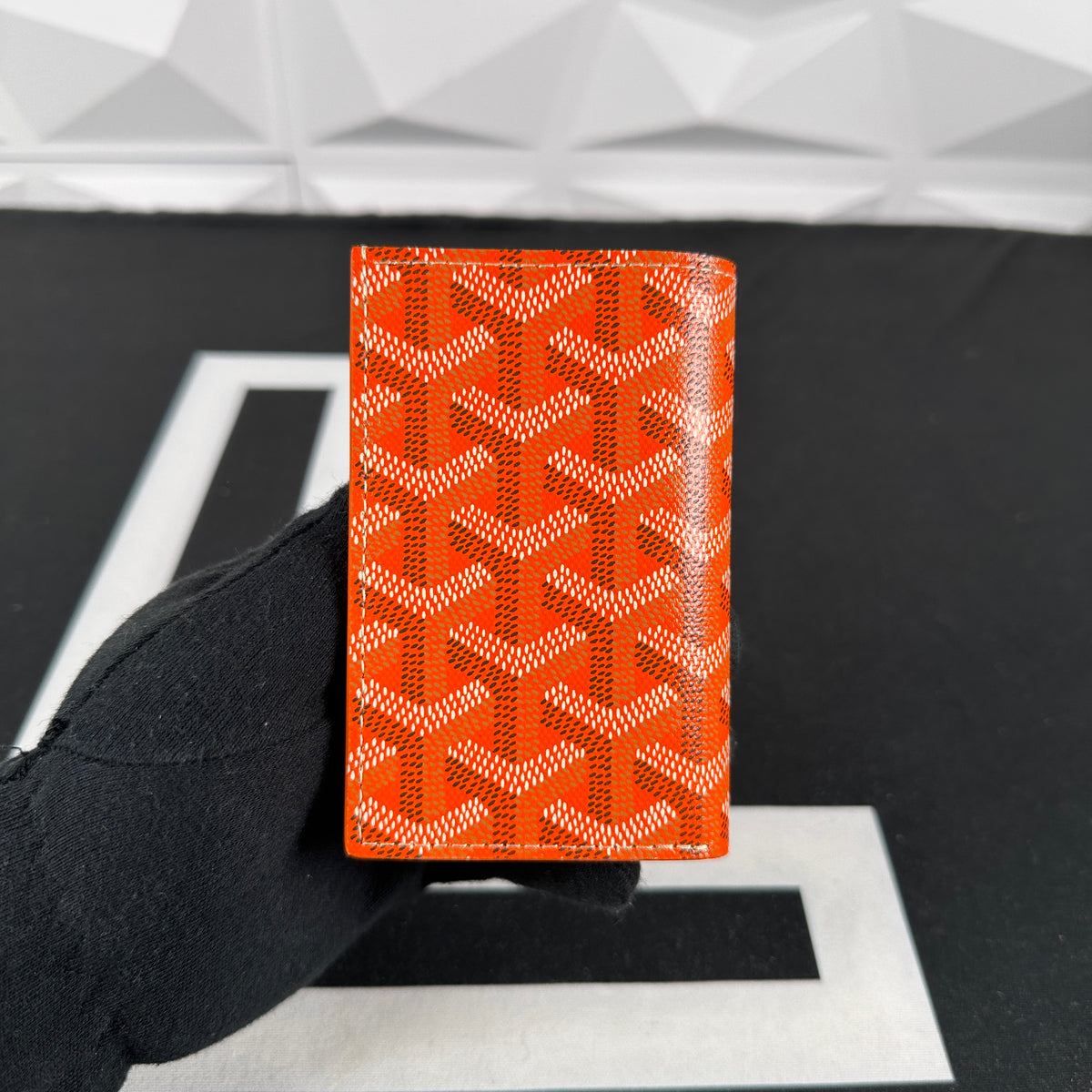 Goyard orange card holder best sale